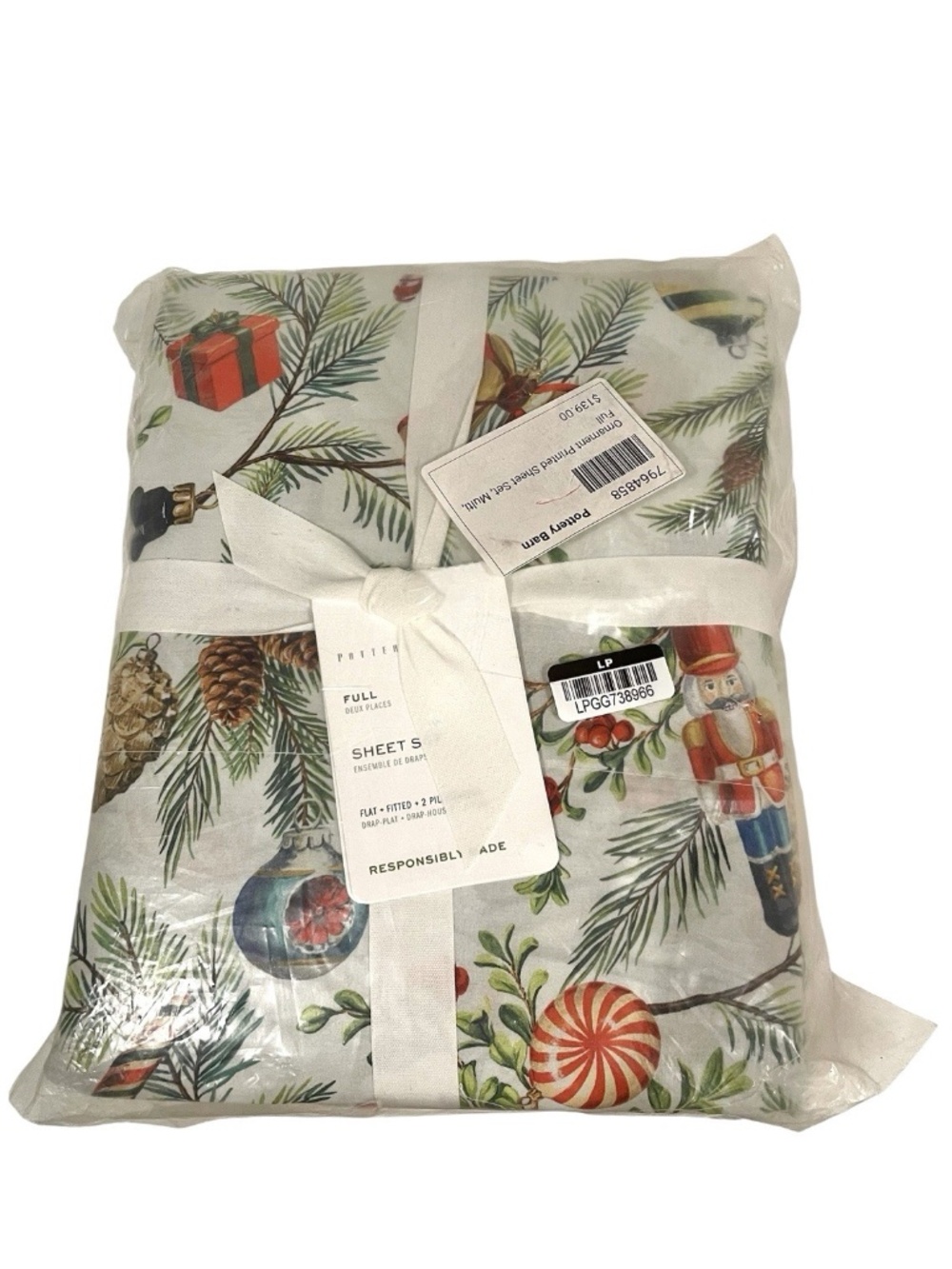 Pottery Barn Ornament Printed Sheet Set - Full Multi - NWT Christmas